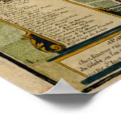 ヴィンテージパリフランスの地図(1766) ポスター (角)