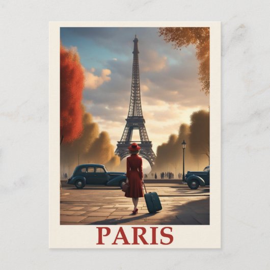 ヴィンテージパリフランスエッフェルタワートラベル ポストカード (正面)