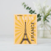 ヴィンテージパリフランスエッフェルタワー旅行ポスター ポストカード (スタンド正面)