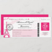 ヴィンテージパリフランスキンセアニェラボーディングパス 招待状 (正面/裏面)