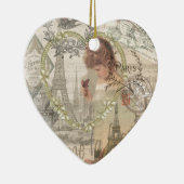 ヴィンテージパリフランスコラージュ セラミックオーナメント (右)