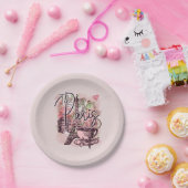 ヴィンテージパリフランスノスタルジックアイコンテーマパーティー ペーパープレート (パーティー)