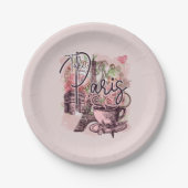 ヴィンテージパリフランスノスタルジックアイコンテーマパーティー ペーパープレート (正面)