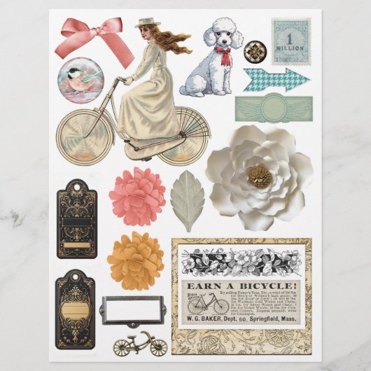 ヴィンテージパリフランスバイシクルライドエフェメラ (正面)