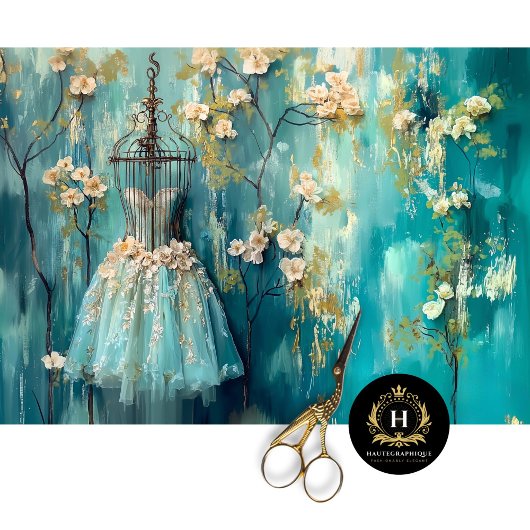 ヴィンテージパリフランスバレリーナファッションデクページ 薄葉紙