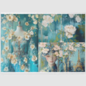 ヴィンテージパリフランスファッションコラージュデクページ 薄葉紙 (正面)