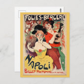 ヴィンテージパリフランスフォリーベルジェールフランスのトラベル ポストカード (正面/裏面)