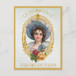 ヴィンテージパリフランスフランスの香料広告 ポストカード