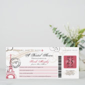 ヴィンテージパリフランスブライダルシャワーボーディングパス 招待状 (スタンド正面)