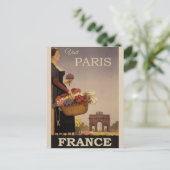 ヴィンテージパリフランス旅行ポスター ポストカード (スタンド正面)
