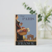 ヴィンテージパリフランス旅行ポスター ポストカード (スタンド正面)