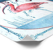 ヴィンテージパリフランス水着ファッション&ビーチ ポスター (角)