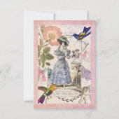 ヴィンテージパリブライダルシャワーまたは誕生日パーティー 招待状 (正面)