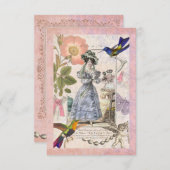 ヴィンテージパリブライダルシャワーまたは誕生日パーティー 招待状 (正面/裏面)