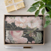 ヴィンテージパリブラック金ゴールドフローラエフェメラデクページ 薄葉紙 (ギフト)