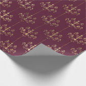 ヴィンテージパリブルガンディとパープルシャンデリア ラッピングペーパー (角)