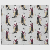 ヴィンテージパリブルゴーニュとフェイク金ゴールドワインをテーマにした ラッピングペーパー (フラット)