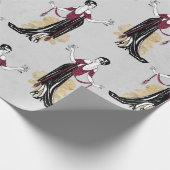 ヴィンテージパリブルゴーニュとフェイク金ゴールドワインをテーマにした ラッピングペーパー (角)