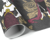 ヴィンテージパリブルゴーニュとフェイク金ゴールドワインアールデコ ラッピングペーパー (ロールコーナー)