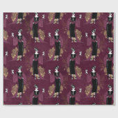 ヴィンテージパリブルゴーニュとフェイク金ゴールドワインアールデコ ラッピングペーパー (フラット)