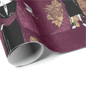 ヴィンテージパリブルゴーニュとフェイク金ゴールドワインアールデコ ラッピングペーパー (ロールコーナー)