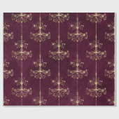 ヴィンテージパリブルゴーニュと金ゴールドシャンデリア ラッピングペーパー (フラット)