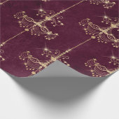 ヴィンテージパリブルゴーニュと金ゴールドシャンデリア ラッピングペーパー (角)