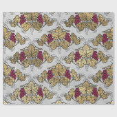 ヴィンテージパリブルゴーニュと金ゴールドワインをテーマにした ラッピングペーパー (フラット)