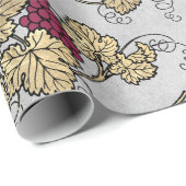 ヴィンテージパリブルゴーニュと金ゴールドワインをテーマにした ラッピングペーパー (ロールコーナー)