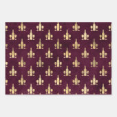 ヴィンテージパリブルゴーニュと金ゴールドワグランジイン ラッピングペーパーシート (正面2)