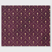 ヴィンテージパリブルゴーニュと金ゴールドワグランジイン ラッピングペーパー (フラット)