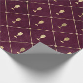 ヴィンテージパリブルゴーニュと金ゴールドワグランジイン ラッピングペーパー (角)