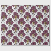 ヴィンテージパリブルゴーニュと金ゴールドワグランジイン ラッピングペーパー (フラット)