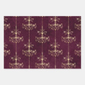 ヴィンテージパリブルゴーニュと金ゴールド ラッピングペーパーシート (正面3)