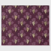 ヴィンテージパリブルゴーニュ紫と金ゴールドワインをテーマにした ラッピングペーパー (フラット)