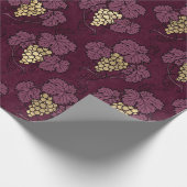 ヴィンテージパリブルゴーニュ紫と金ゴールドワインをテーマにした ラッピングペーパー (角)