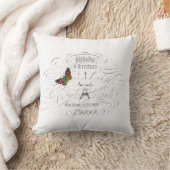 ヴィンテージパリホワイトパーソナライズされた クッション (ブランケット)