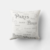 ヴィンテージパリホワイトパーソナライズされた クッション (裏面)