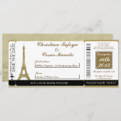 ヴィンテージパリボーディングパス結婚式招待状 招待状 (正面/裏面)