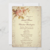 ヴィンテージパリポストマークシックバラブライダルシャワー 招待状 (裏面)