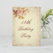 ヴィンテージパリポストマークシックバラ18th誕生日 招待状 (スタンド正面)