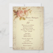 ヴィンテージパリポストマークシックバラ55th誕生日 招待状 (裏面)