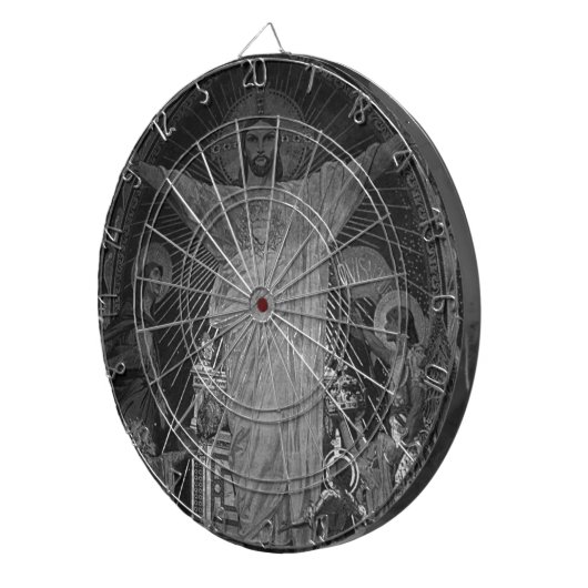 ヴィンテージパリメインモザイク神聖ハートイエス ダーツボード (正面右)