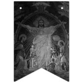 ヴィンテージパリメインモザイク神聖ハートイエス バンティングフラッグ (第2の旗)