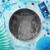 ヴィンテージパリメインモザイク神聖ハートイエス ペーパープレート (パーティー)