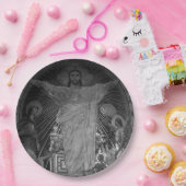 ヴィンテージパリメインモザイク神聖ハートイエス ペーパープレート (パーティー)