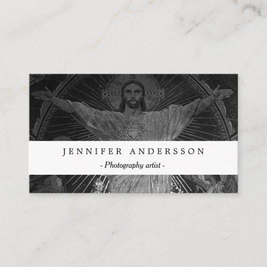 ヴィンテージパリメインモザイク神聖ハートイエス 名刺 (正面)