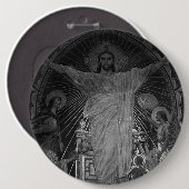 ヴィンテージパリメインモザイク神聖ハートイエス 缶バッジ (正面&裏面)