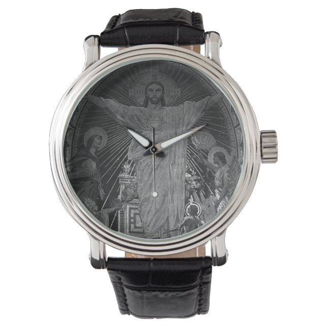 ヴィンテージパリメインモザイク神聖ハートイエス 腕時計 (正面)