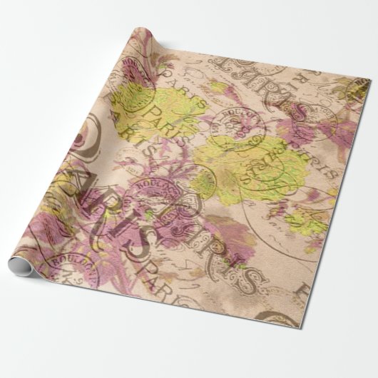 ヴィンテージパリラッピング紙 ラッピングペーパー (アンロールド)